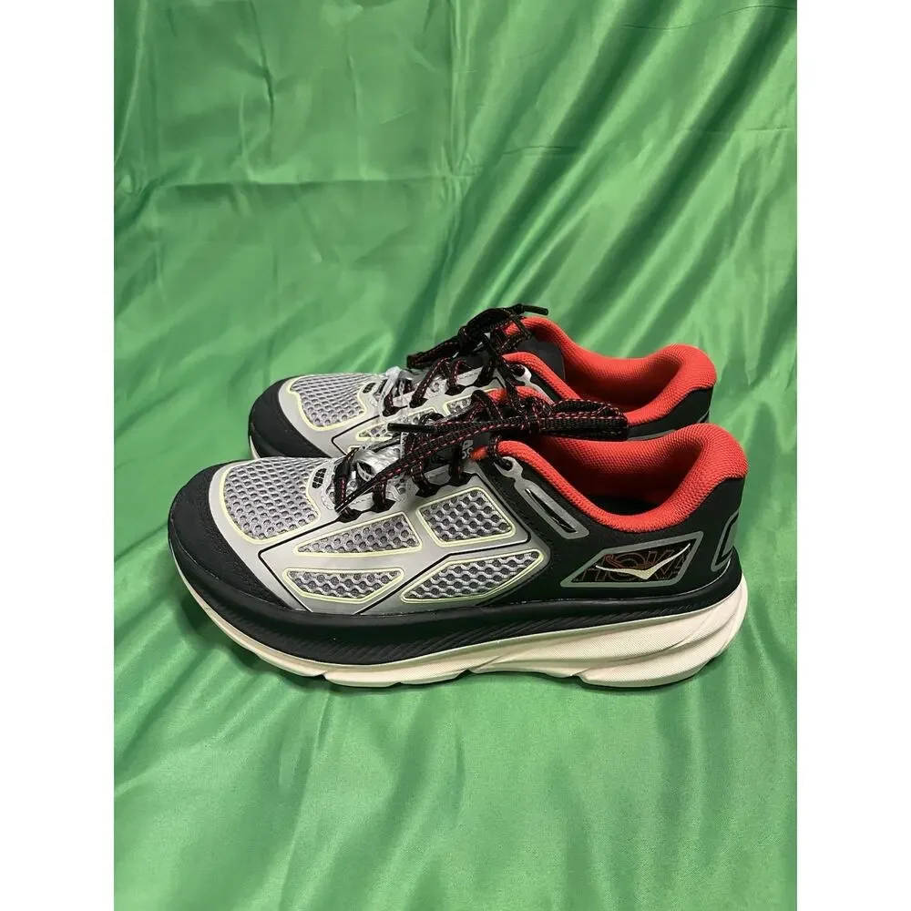 HOKA Clifton One9 Black Red Habanero White Running Size Womens 8 Or Men’s 7